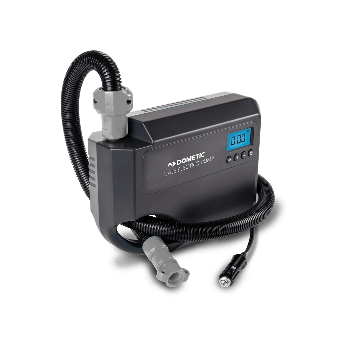 Dometic Gale 12 V electric pump, black, with inflation hose and digital pressure display