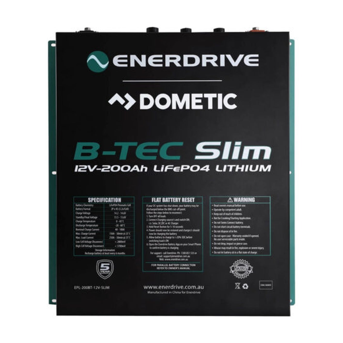 B-TEC 100AH 12V LIFEPO4 SLIM CASE BATTERY