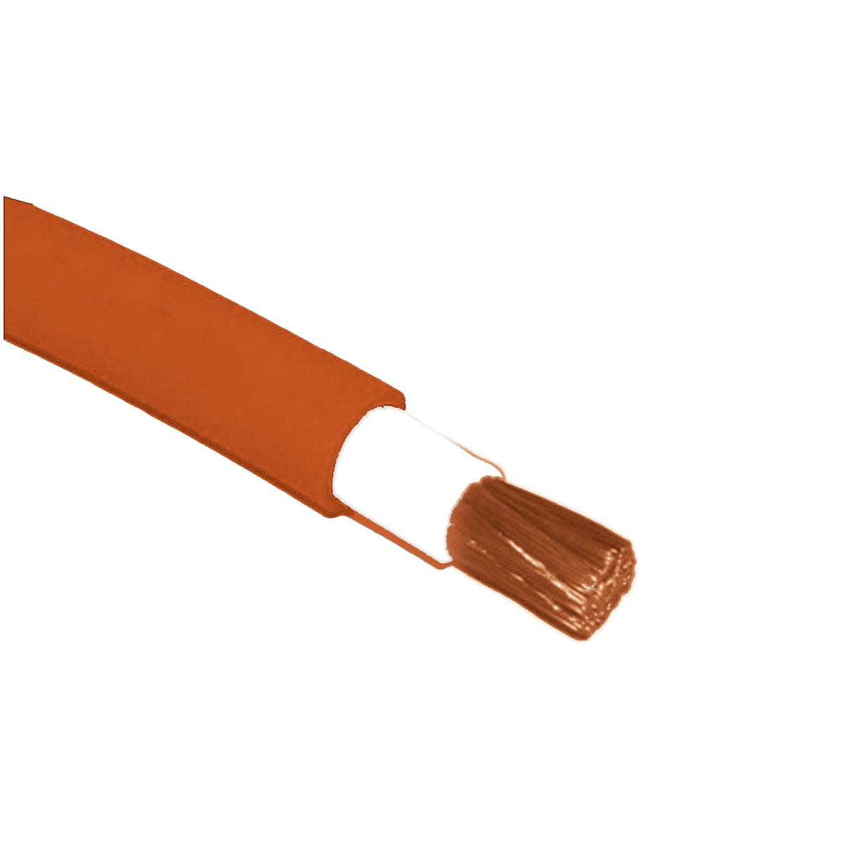 Orange insulated bare copper (non-tinned) battery cable, 50-120mm2
