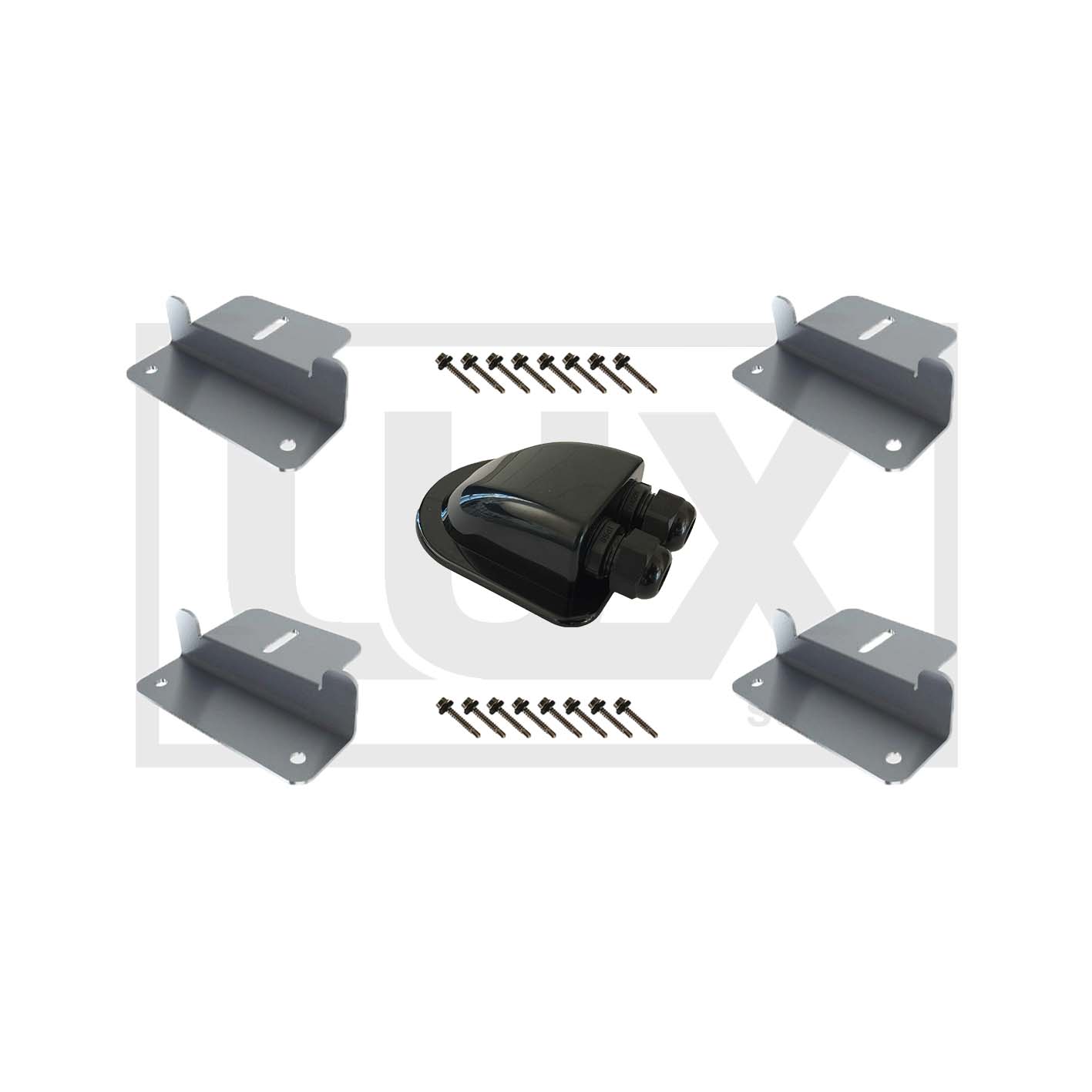 Marine and Caravan Aluminium Solar Panel Mounts with Cable Entry Gland