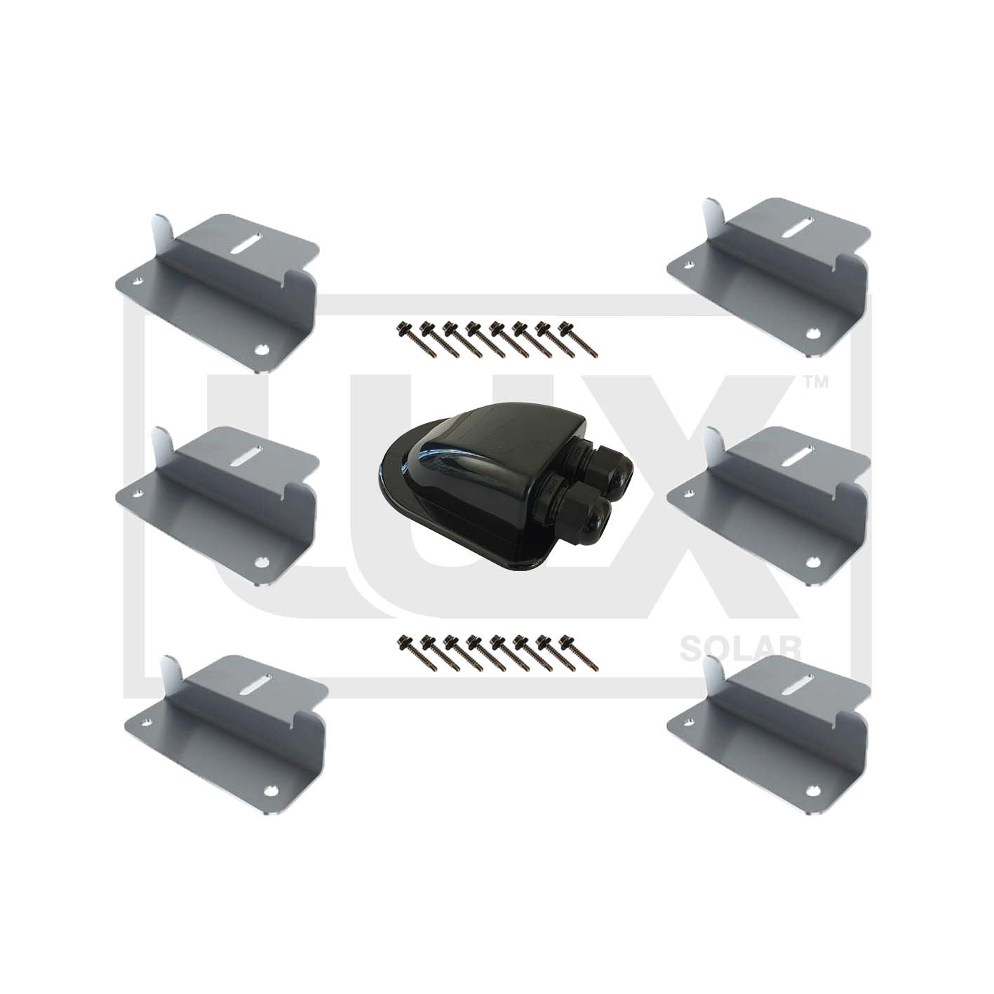 Marine and Caravan Aluminium Solar Panel Mounts with Cable Entry Gland