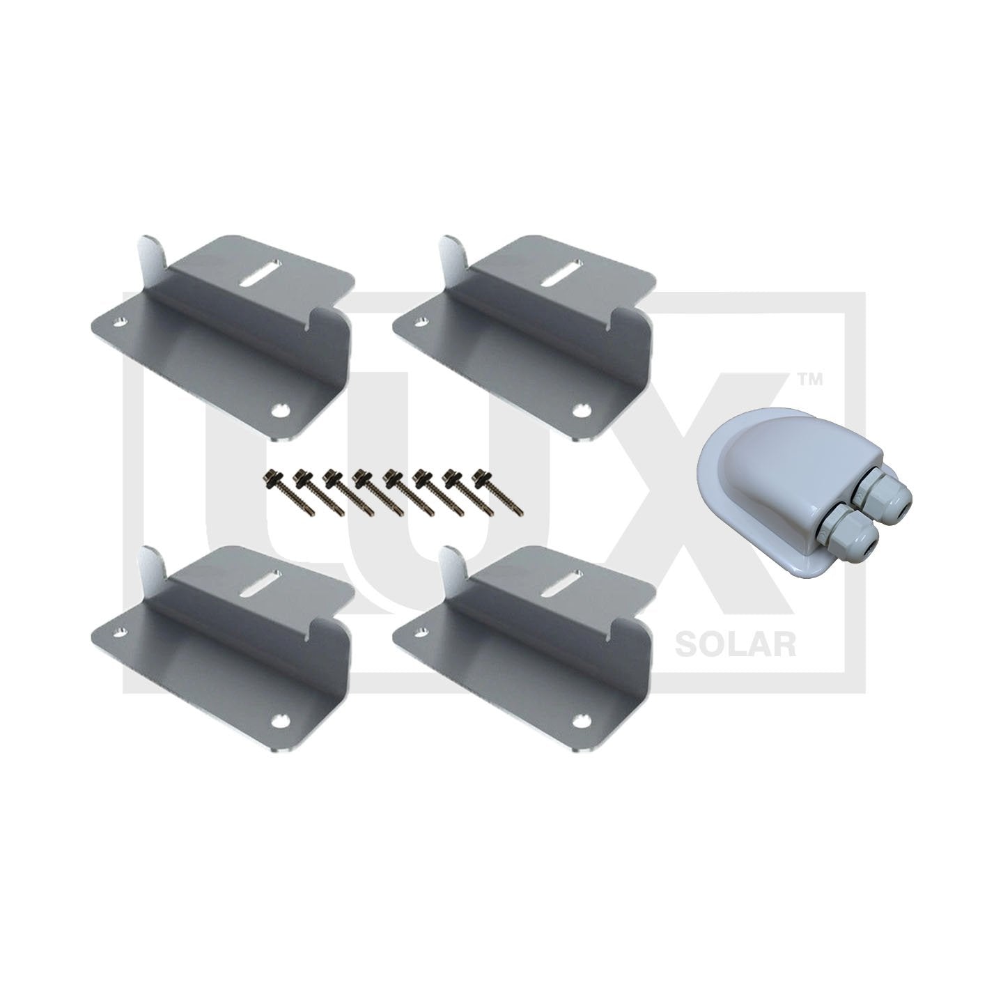 Marine and Caravan Aluminium Solar Panel Mounts with Cable Entry Gland