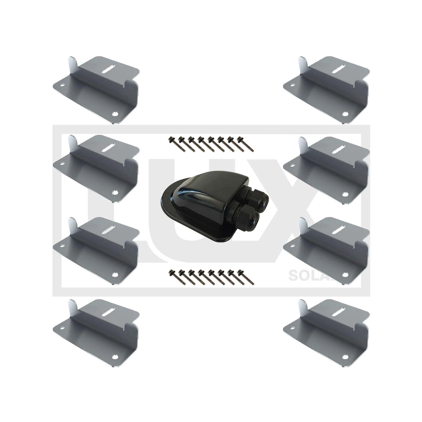 Marine and Caravan Aluminium Solar Panel Mounts with Cable Entry Gland