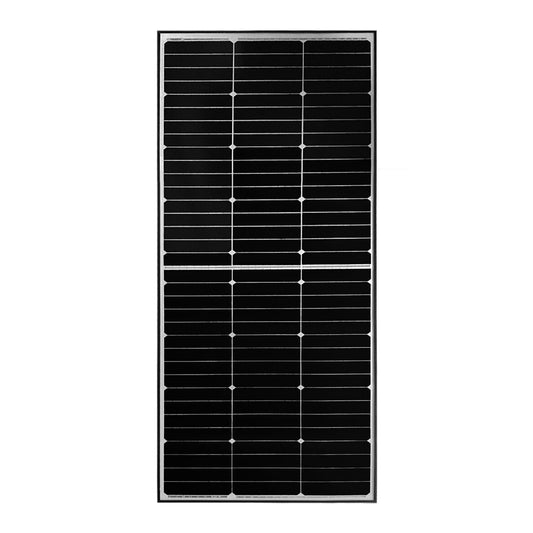 LUX Solar 200 Watt Half Cut HPBC monocrystalline solar panel with black frame — front view