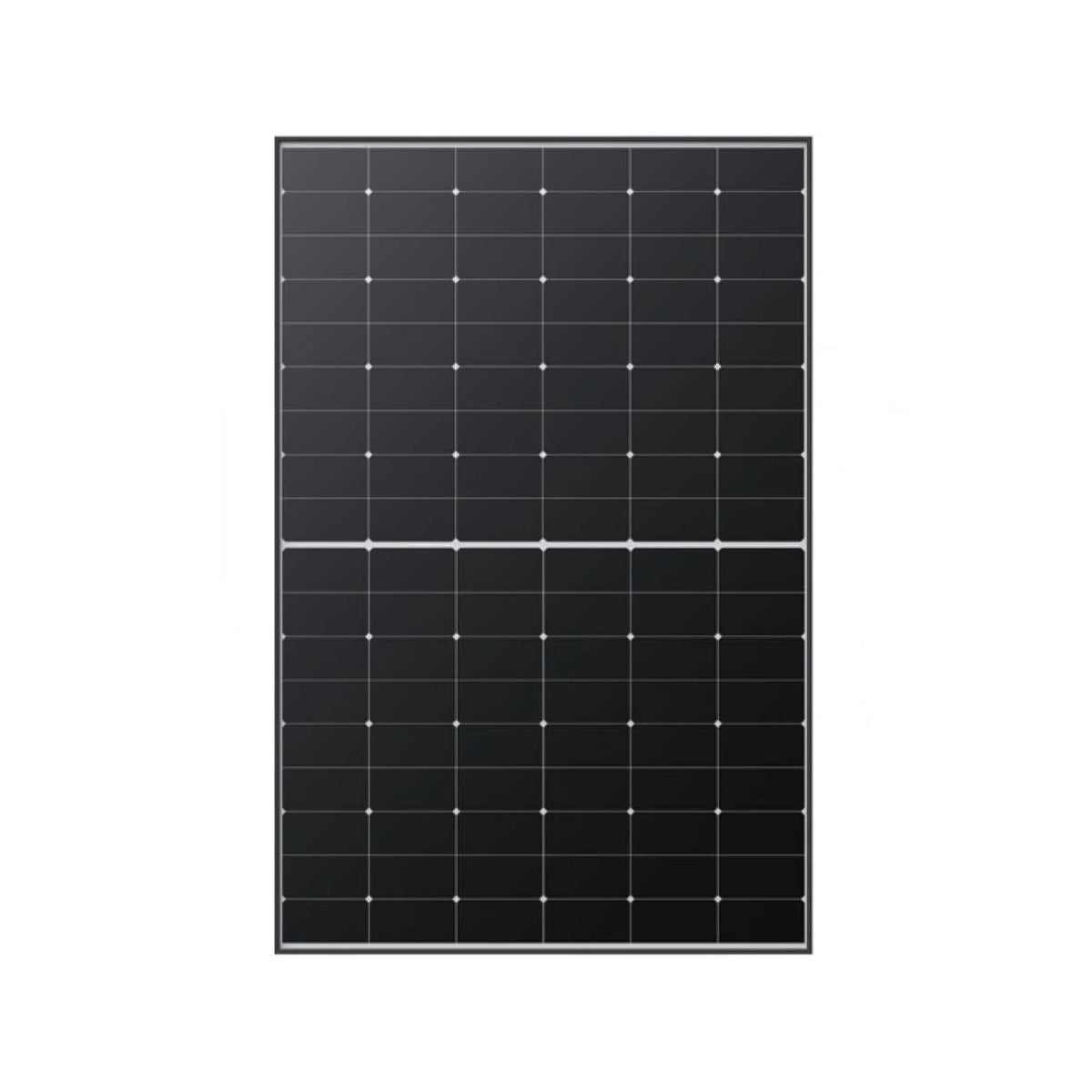 475 Watt LONGi HPBC mono solar panel with black frame — front view