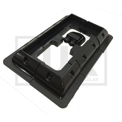 Black heavy-duty ABS solar panel roof mounting brackets for caravan and boat installations