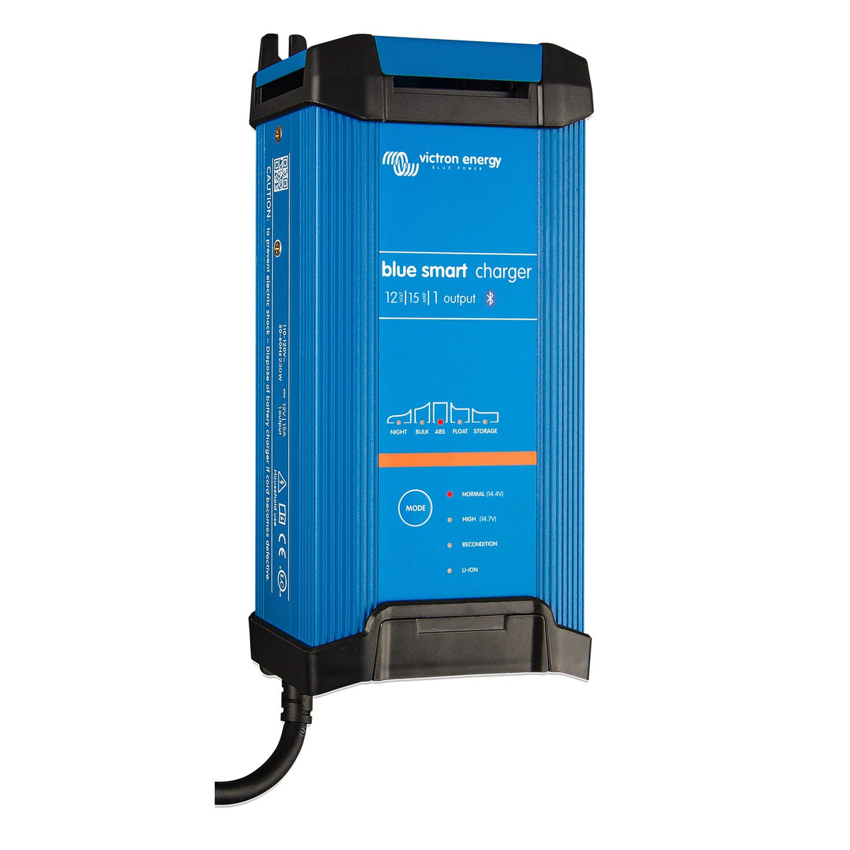 Victron Blue Smart IP22 battery charger, 12V 15A model with one output — front view