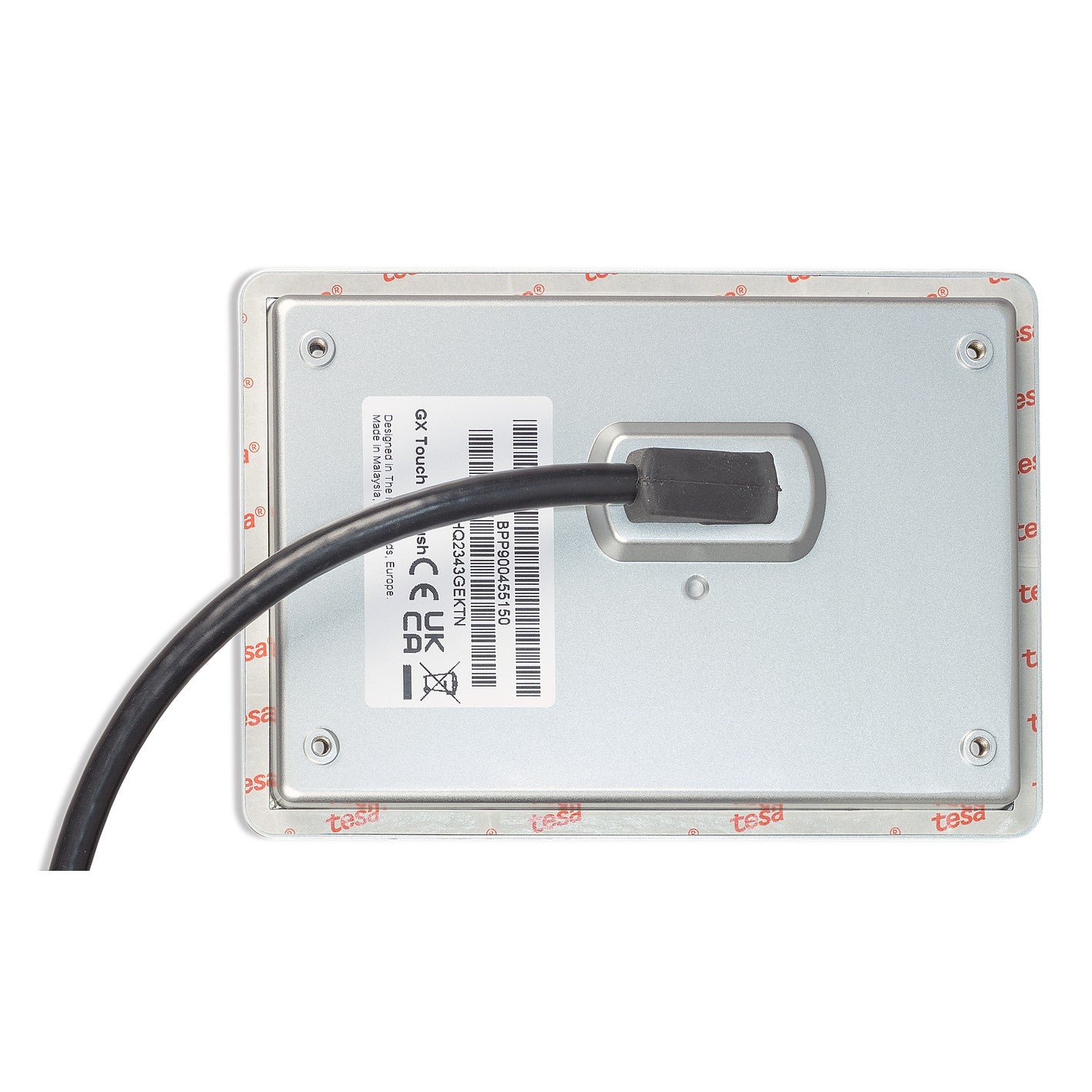 Victron GX Touch 50 Flush — rear plate with adhesive gasket and label reading BPP900455150