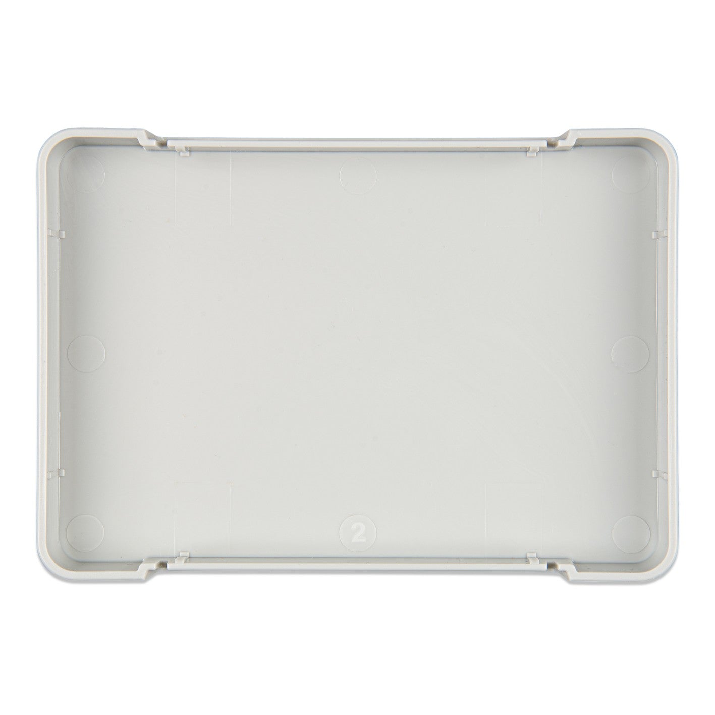 Victron Energy GX Touch 50 protection cover — inside view of the moulded grey shell showing the retaining lugs and cable cut-out