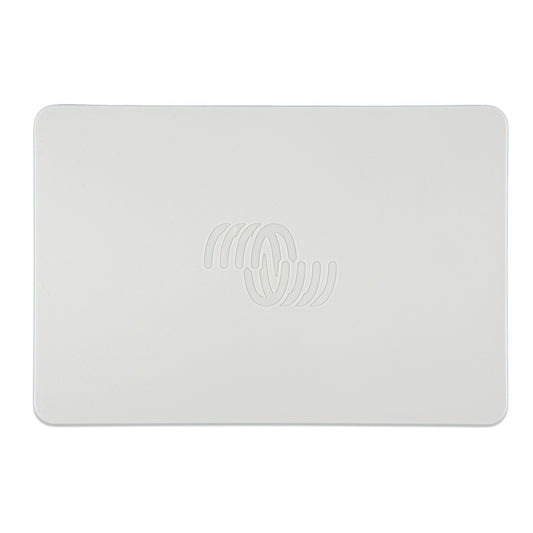 Victron Energy GX Touch 70 protection cover, front view, light grey moulded plastic shell with embossed Victron logo