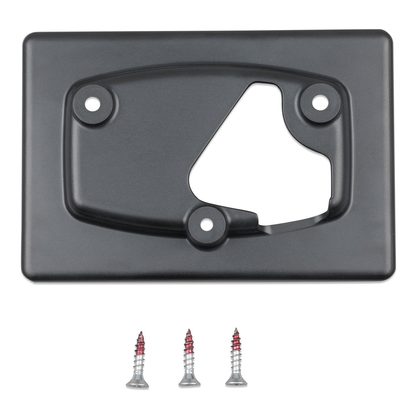 Victron GX Touch 50 Wall Mount — front face of the black bracket with the three supplied fixing screws