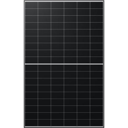 475W LONGi bifacial solar panel, all-black front view — HPBC 2.0 cells