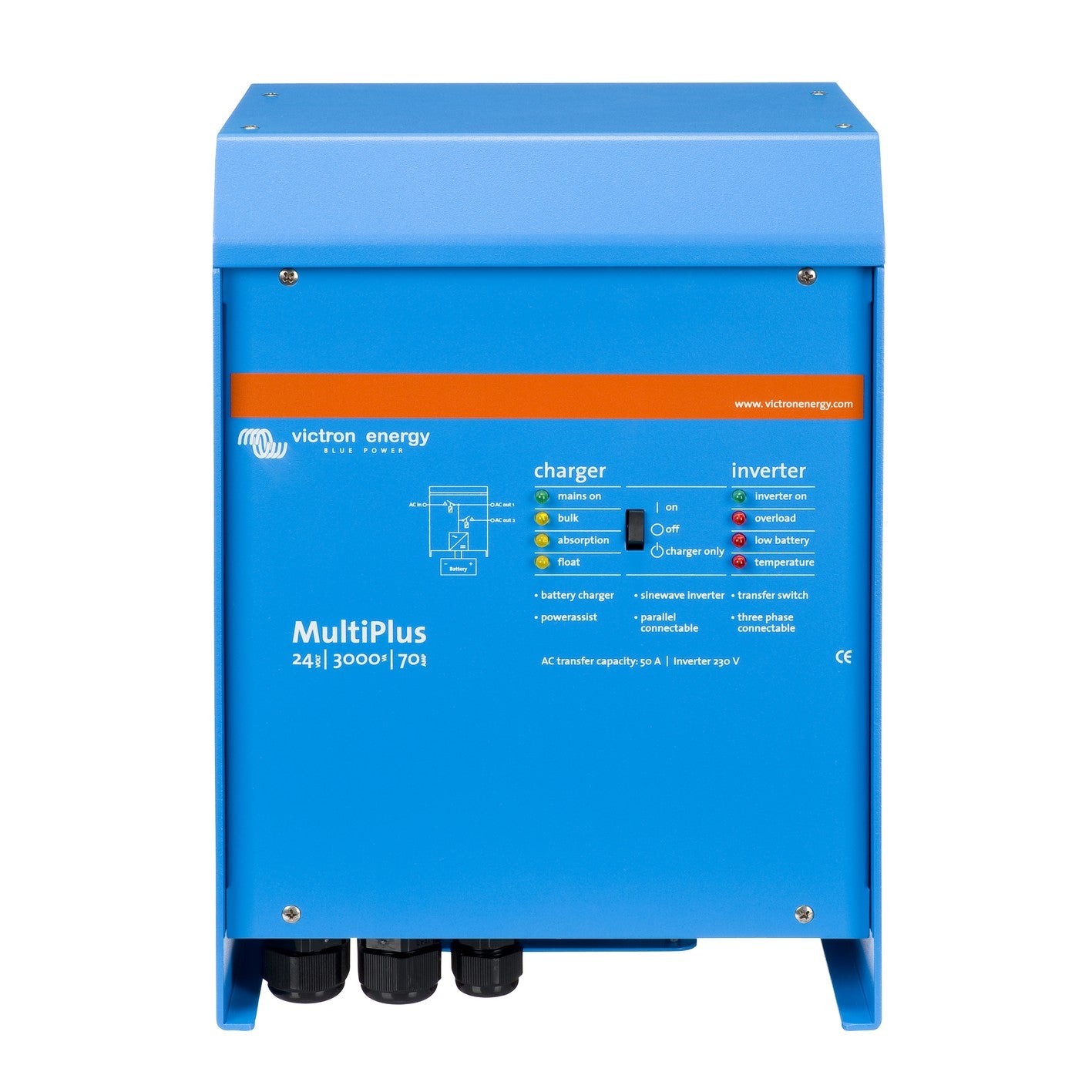 Victron MultiPlus 24/3000/70-50 inverter/charger — front view
