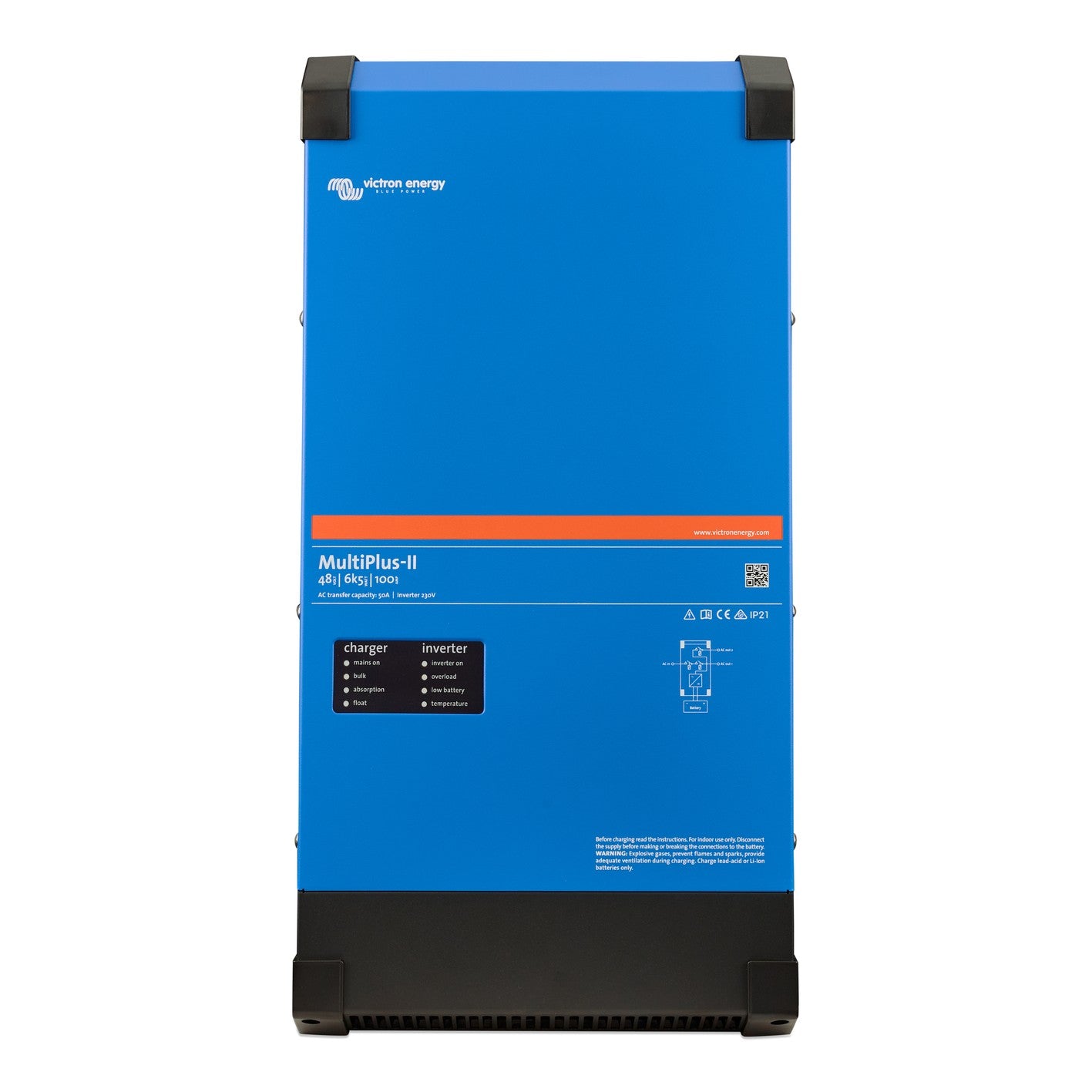 Victron MultiPlus-II 48/6k5/100-50 230V inverter/charger, front view