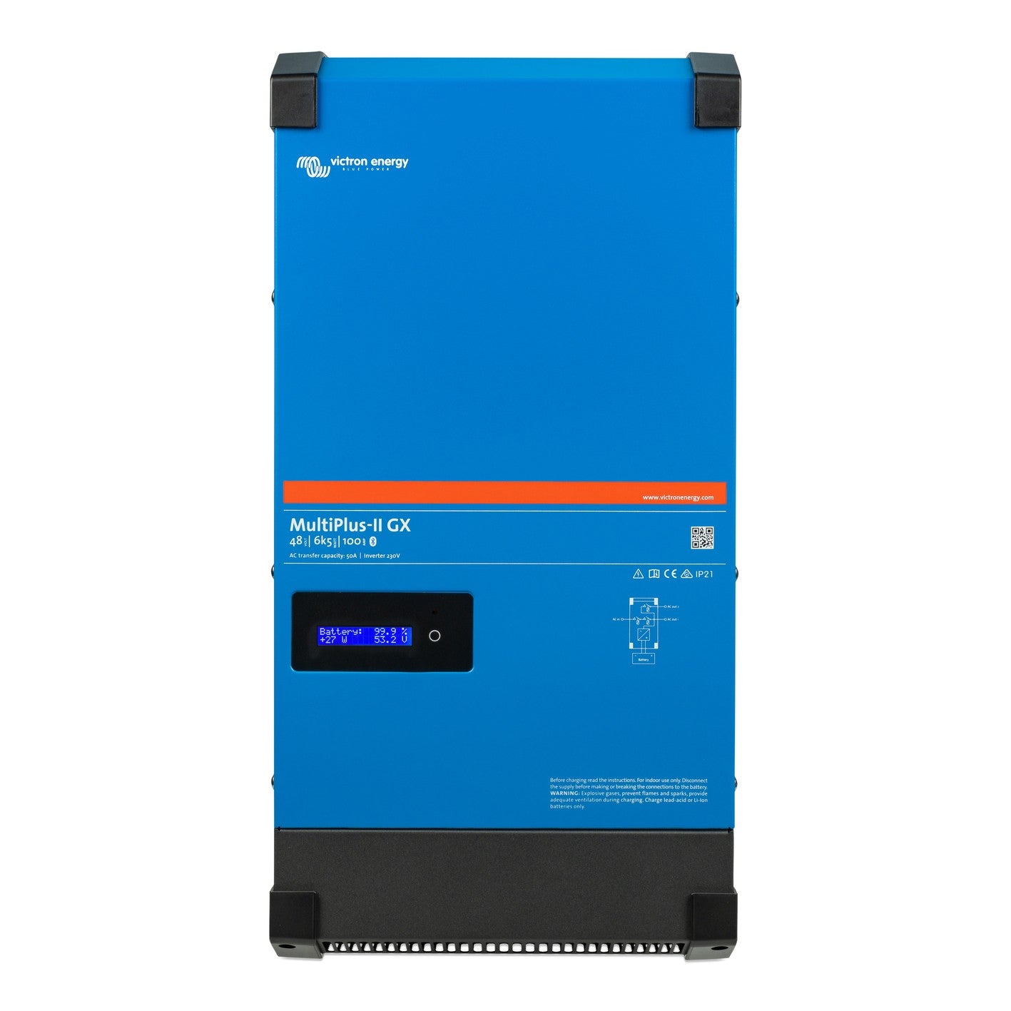 Victron MultiPlus-II 48/6k5/100-50 230V GX inverter/charger, front view
