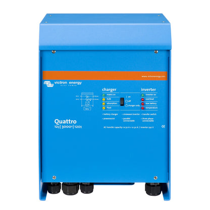 Victron Quattro 12/3000/120-50/30 230V inverter/charger – front view