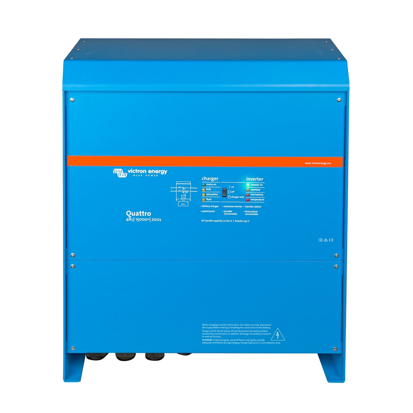 Victron Quattro 48/15000/200-100/100 230V inverter/charger – front view