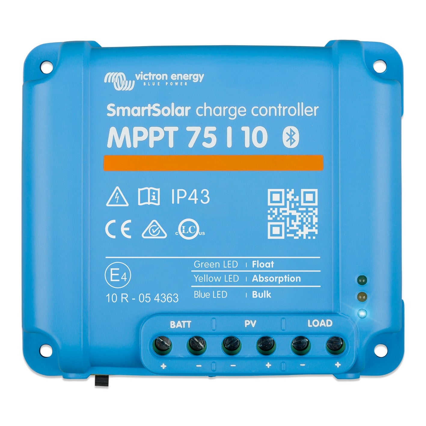 Victron SmartSolar MPPT 75/10 solar charge controller, top view
