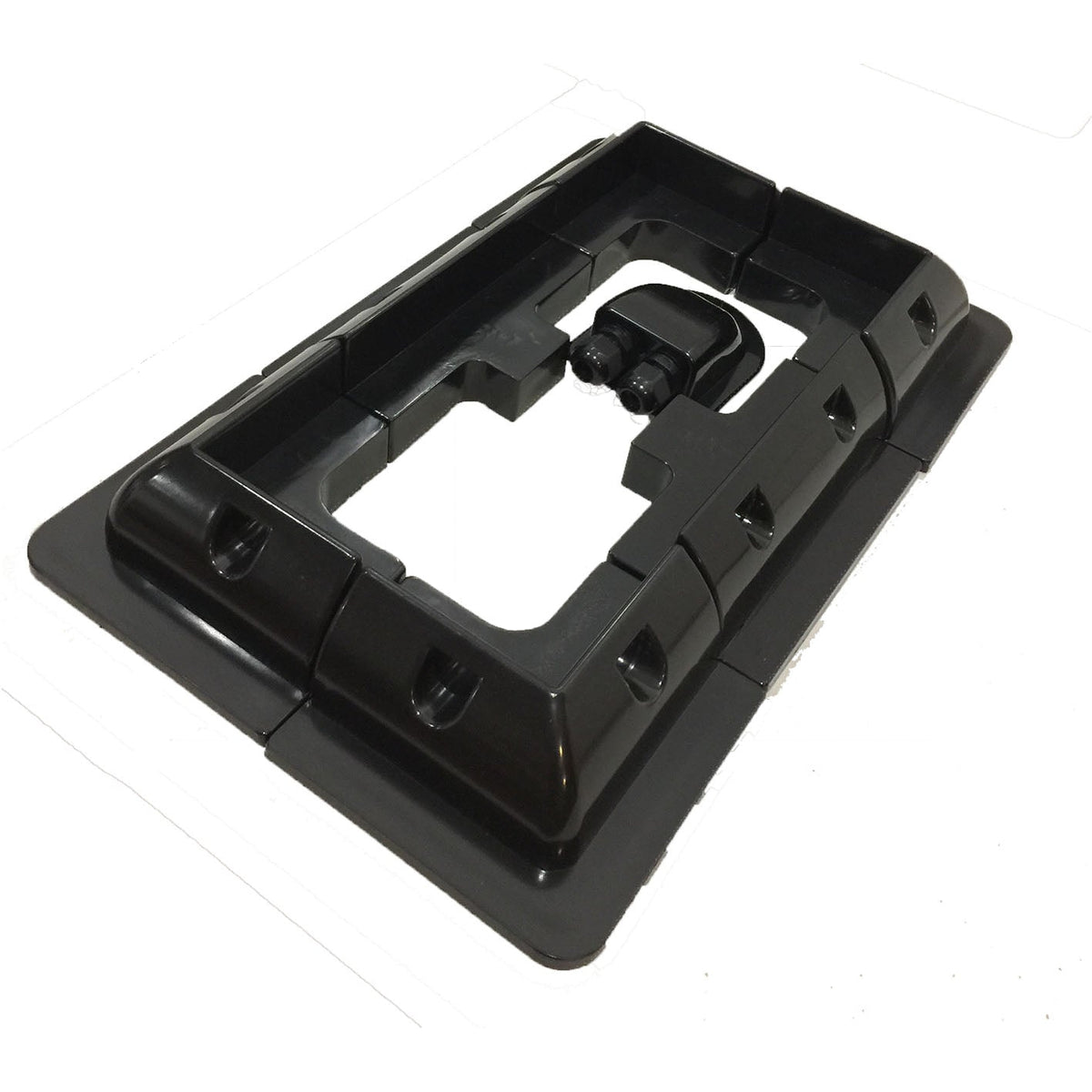 Black heavy-duty ABS solar panel roof mounting brackets for caravan and boat installations