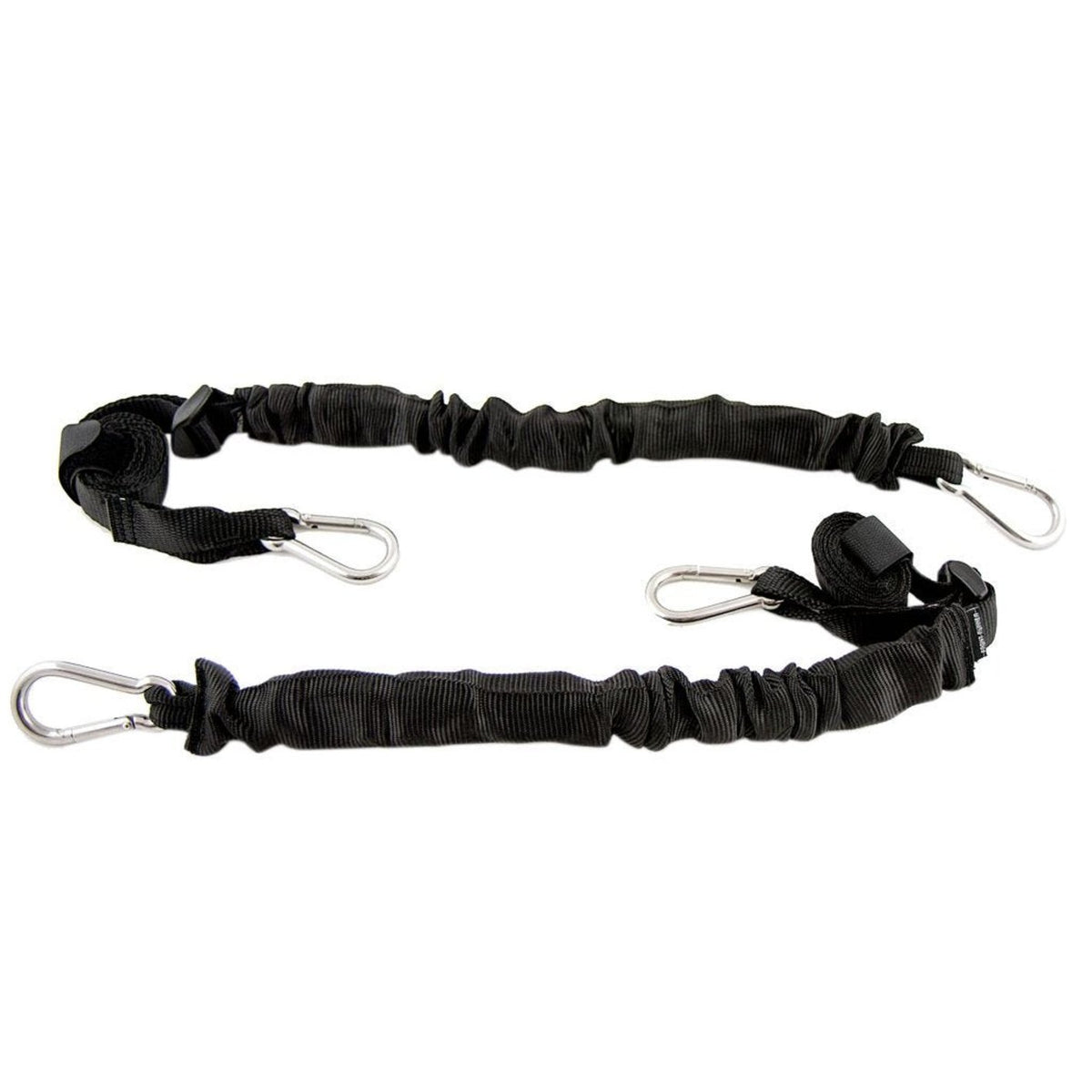 Front Runner Stratchits STRA034 pair, black stretch tie-down straps 560–1524 mm with stainless steel carabiners