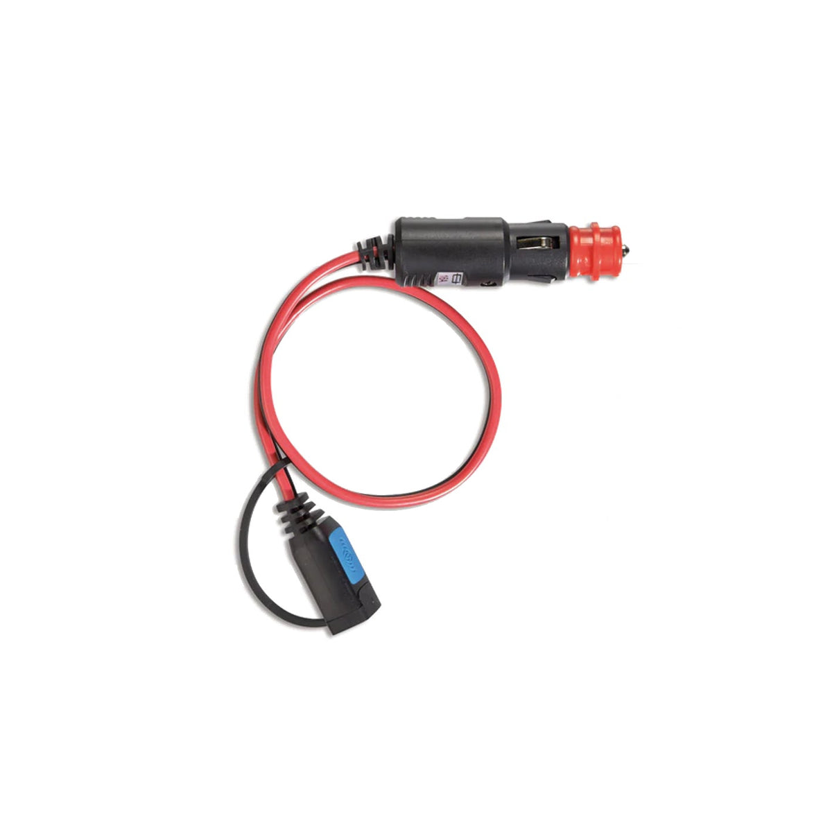 Victron 12V cigarette-lighter plug lead — red-collared plug on red and black cable with blue connector