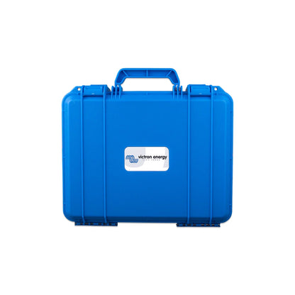 Victron carry case for Blue Smart IP65 charger — blue hard case with handle, twin latches and logo plate
