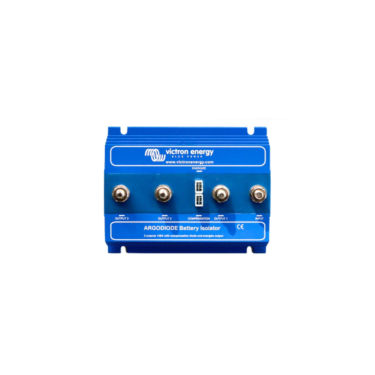 Victron Argodiode 140-3AC battery isolator — front panel, 3 outputs 140A with compensation diode