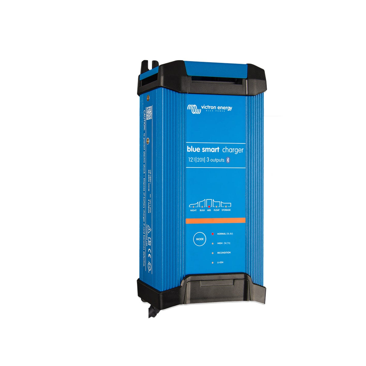 Victron Blue Smart IP22 battery charger, 12V 20A model with three outputs — front view