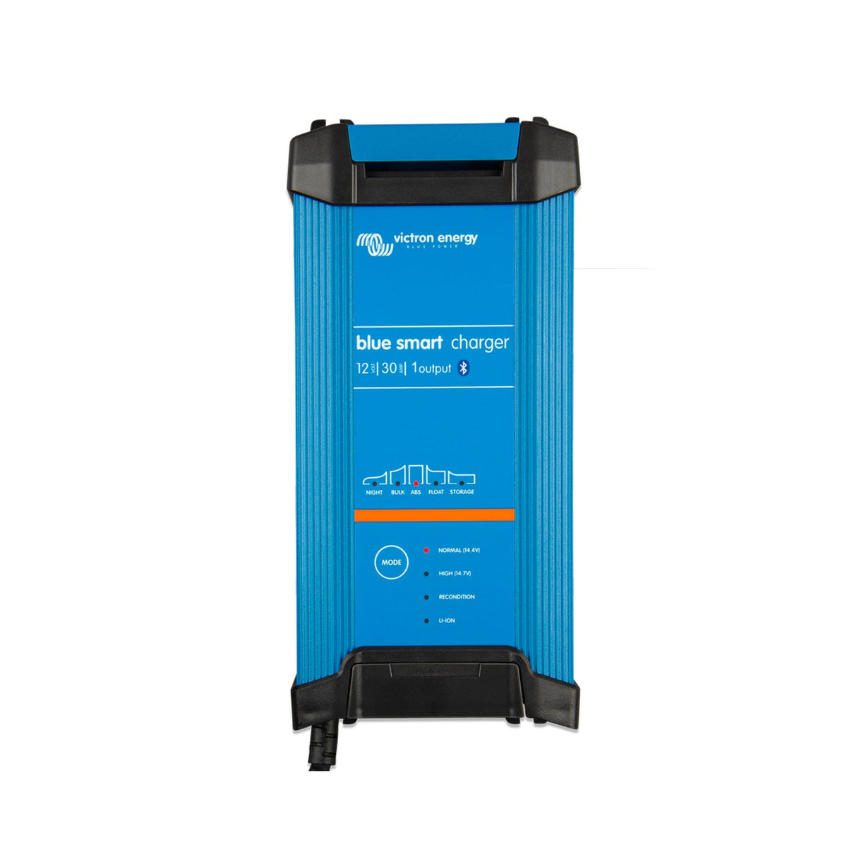 Victron Blue Smart IP22 battery charger, 12V 30A model with one output — front view