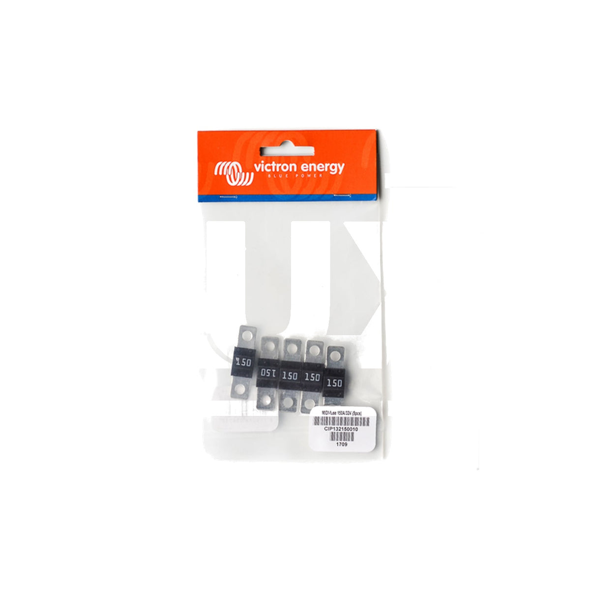 Victron MIDI-fuse 150A/32V, package of 5, black fuse bodies marked 150, in a Victron Energy retail bag labelled CIP132150010