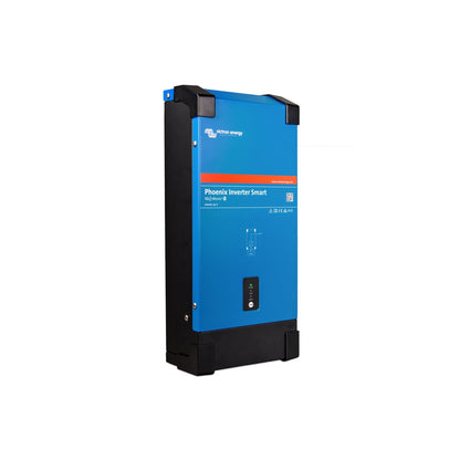 Victron Phoenix Inverter Smart 12/1600 230V, angled three-quarter view with the black finned side panel on the left