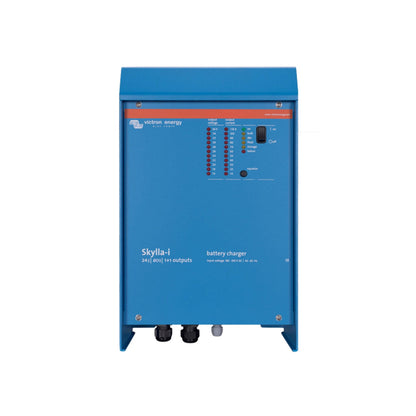 Victron Skylla-i 24|80 1+1 outputs battery charger — front panel with output voltage and current LED bars