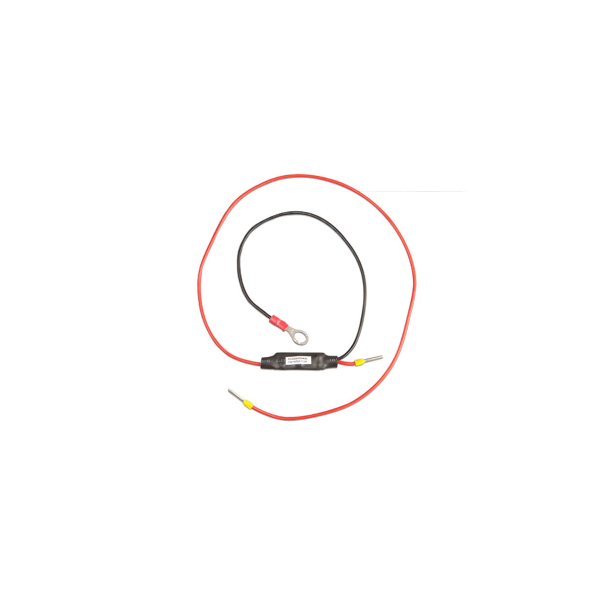 Victron Skylla-i remote on-off cable — red and black leads with ring terminal, inline module and ferrules