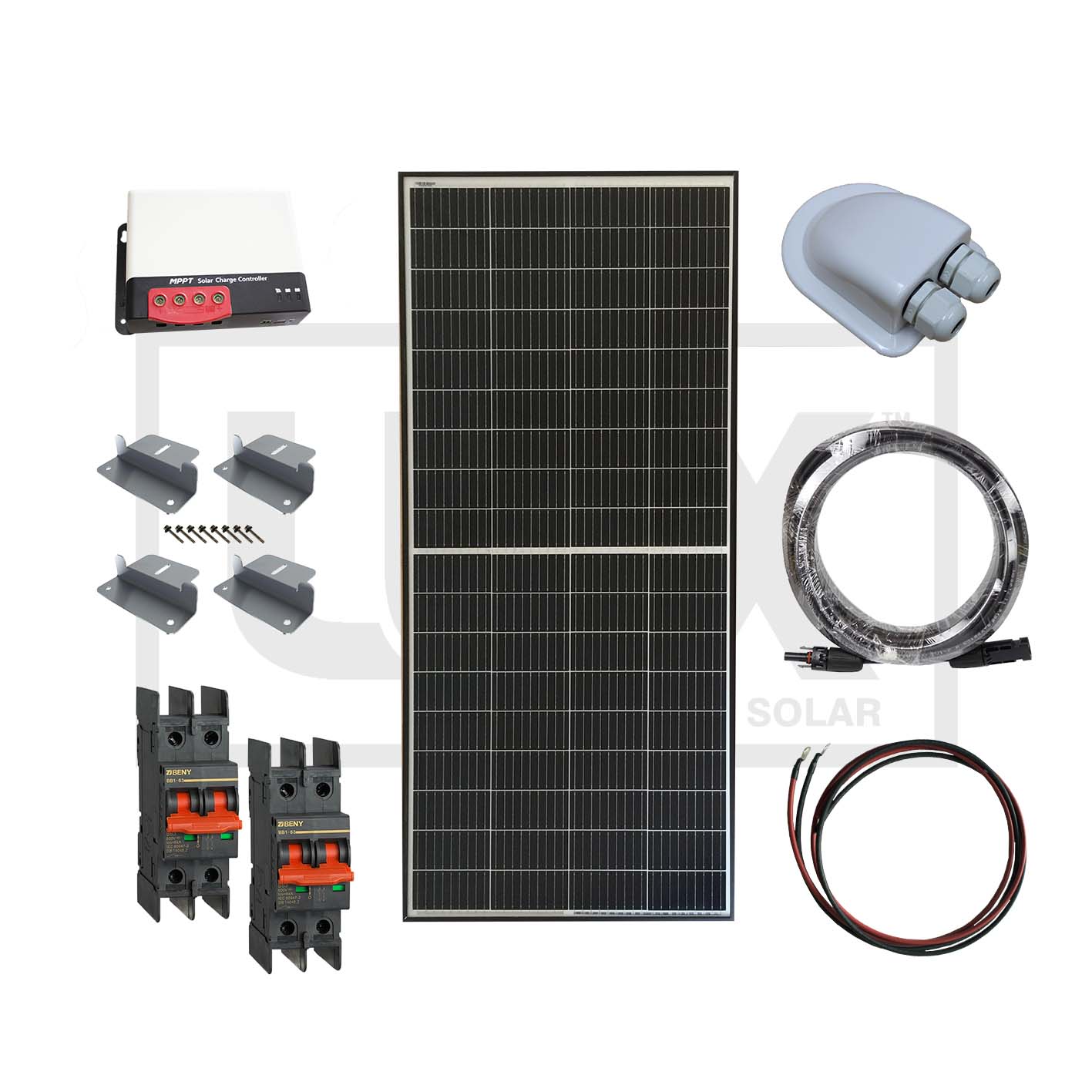 Motorhome, Boat, Campervan, Caravan Solar Kits  DIY Installable off-grid solar kits Upgradable to Victron  100 to 840 Watt