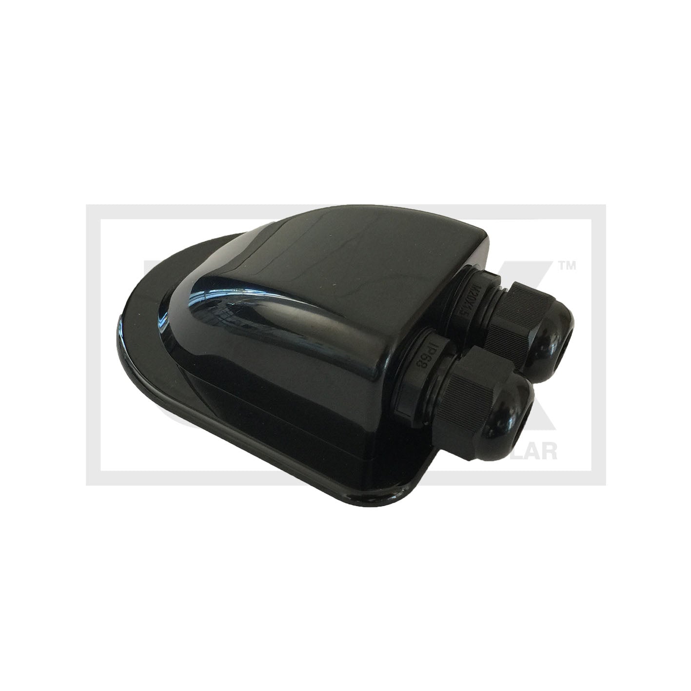 Black Roof Mount Cable Entry with IP68 Glands - Caravan and Marine